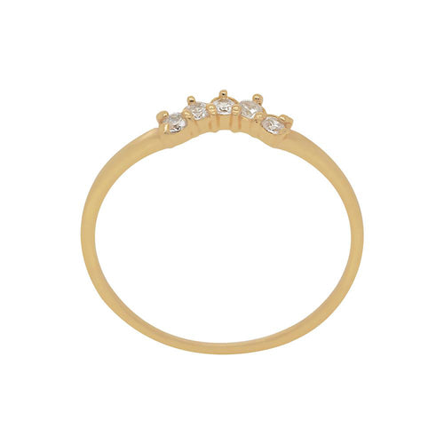 Anillo minimalista con pavé de chevrón - J & Co