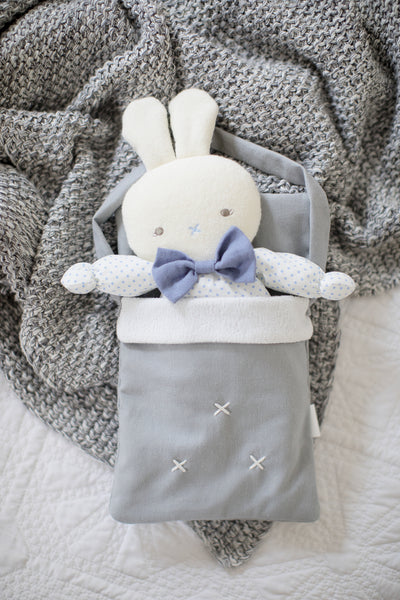 嬰兒娃娃手提包 - 灰色亞麻 - Alimrose