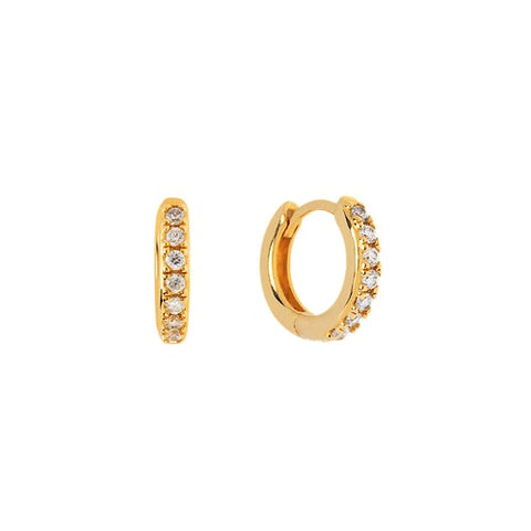 Pave Huggie Hoop Earring - J & Co