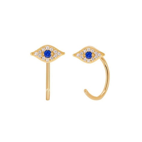 Evil eye store huggie earrings