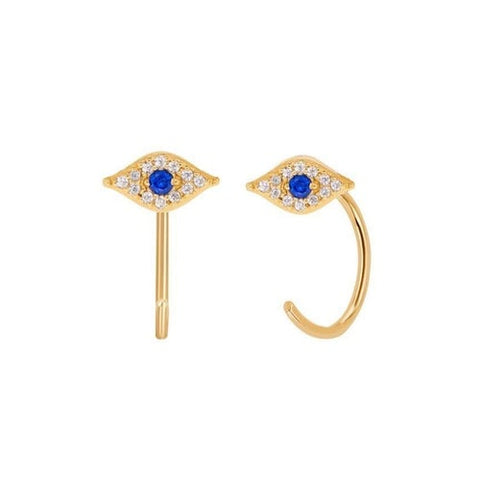 Sparkly Evil Eye Huggie Earrings - J & Co