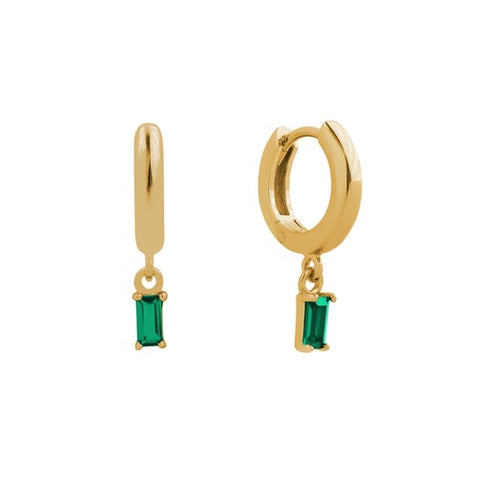 Emerald Baguette Hoop Earring - J & Co