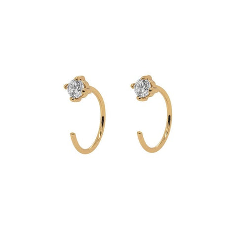 Pendientes Huggie abiertos brillantes - J &amp; Co
