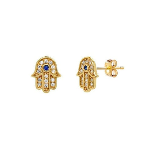 Sparkly Hamsa Stud Earrings - J & Co