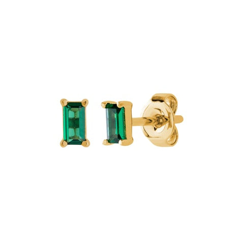 Emerald Baguette Stud Earrings - J & Co