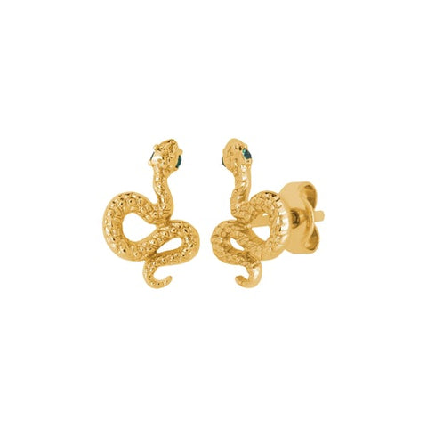 Textured Snake Stud Earrings - J & Co