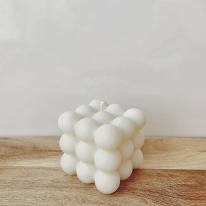 Bubble Cube Candle - Creamy White